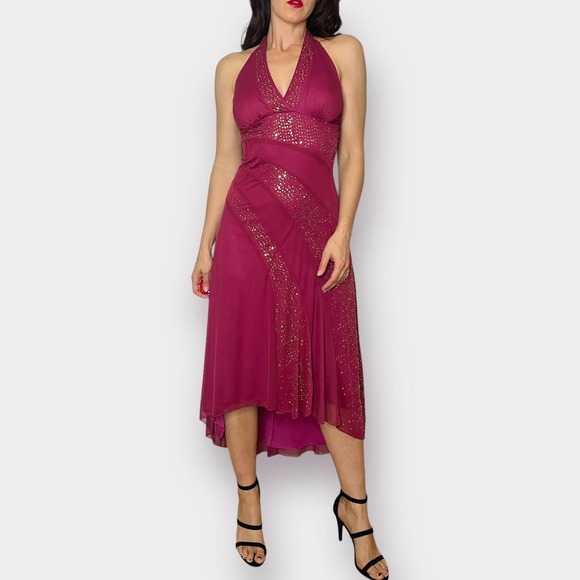 90s Rampage Mauve and Gold Party Dress‎ - Picture 1 of 8